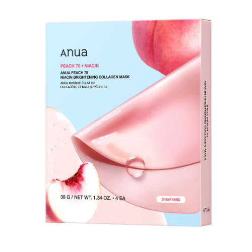 ANUA PEACH 70 NIACIN BRIGHTENING COLLAGEN MASK (38G*4EA)