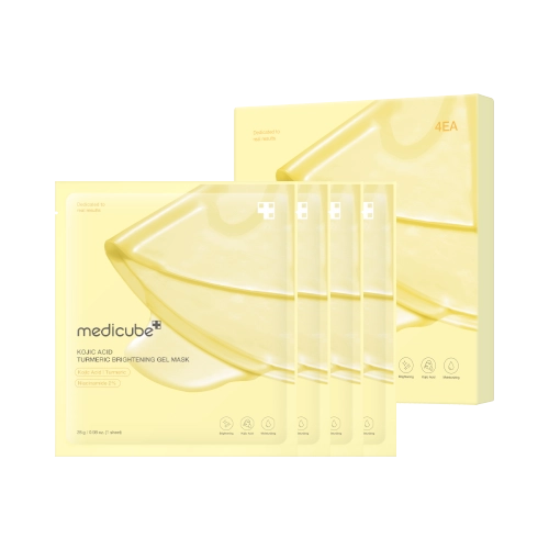 MEDICUBE KOJIC ACID TURMERIC BRIGHTENING GEL MASK (28G*4EA)